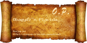Obagyán Placida névjegykártya